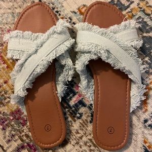 Never worn. Charming Charlie slide sandals.